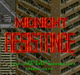 Midnight Resistance (World) Title Screen